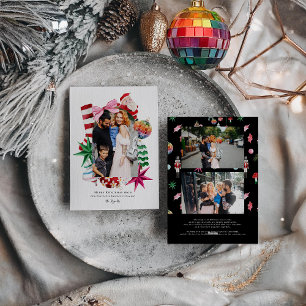 Kitsch Kerstmis Retro Kerstframe Feestdagenkaart
