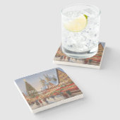 Kitsch Nostalgische Duitse markt Kerst Stenen Onderzetter (Zijkant)