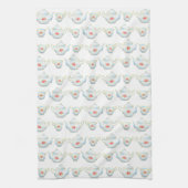 Kitsch Teapot en Teacup Pattern Theedoek (Verticaal)