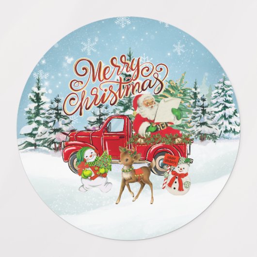 Kitsch Vintage-kerstmis Labels (Design 2)