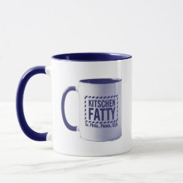 Kitschen Fatty Kitschen Fatty Logo Mok Mok Blauw