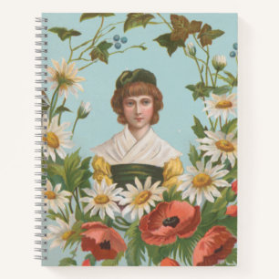 Kitscherige Retro Duitse Valentijnkaart, 1884 Notitieboek