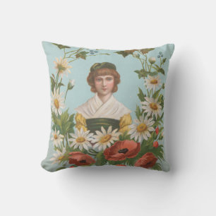 Kitscherige retro Duitse Valentijnskaart, 1884 Kussen