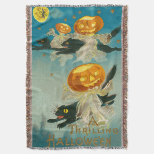 Kitscherige vreemde vintage Halloween-ansichtkaart Deken
