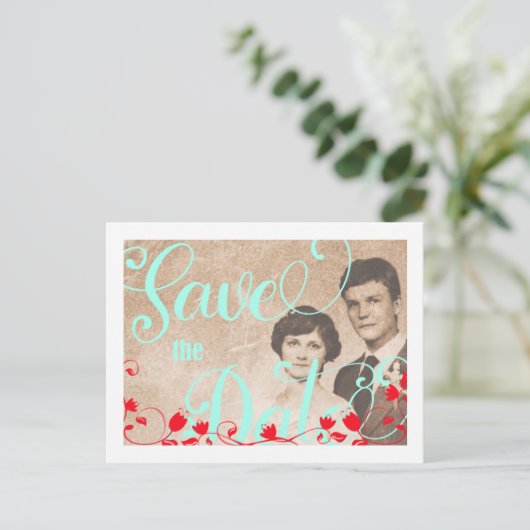 Kitschy Bewaar de datum Aankondiging Sjabloon (Staand voorkant)