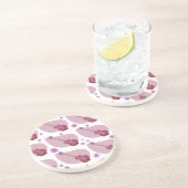 Kitschy Fun Fifties Guitar Boomerang Pattern Zandsteen Onderzetter (Zijkant)