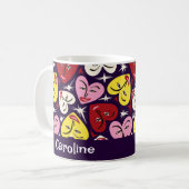 Kitschy Kitchen Retro 1950's Hearts Aangepaste naa Koffiemok (Voorkant links)