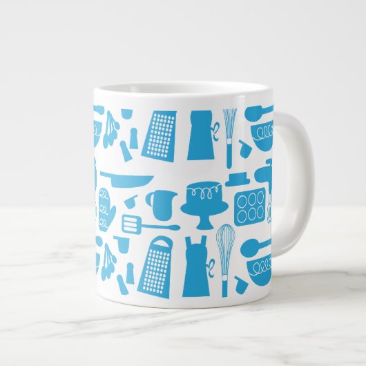 Kitschy Kitchenware Pattern Extra Grote Mok (Voorkant rechts)
