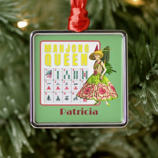 Kitschy Mahjong Persoonlijk Metalen Ornament (Boom)