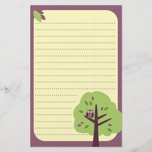 Kitschy Owl Briefpapier (Voorkant)