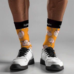 Kitschy Peaches Modern Schattige Fun Summer Name Sokken