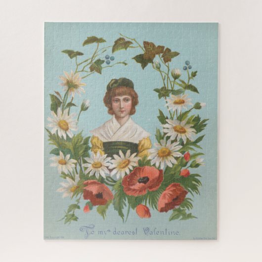 Kitschy Retro German Valentine's Card, 1884 Legpuzzel (Verticaal)