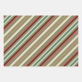 Kitschy Santa and Ornaments Complimentary Stripes Inpakpapier Vel (Voorkant 3)