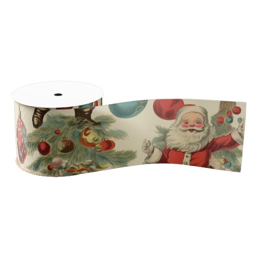 Kitschy Santa and Ornaments  Grosgrain Lint (Spoel)
