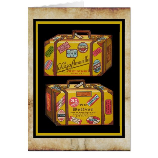 Kitschy vieux thème de voyage design de menu! (Devant)