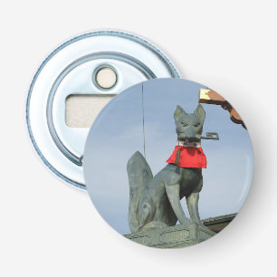 Kitsune キツネ (Vos) met Sleutel in de Mond Button Flesopener