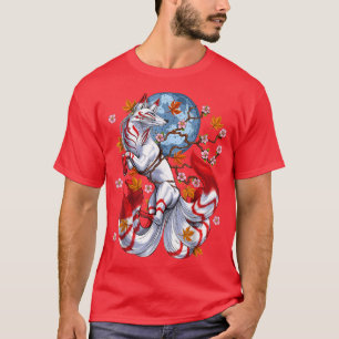 Kitsune Fos Japans Nine Tailed Fos Cherrys Bloss T-shirt