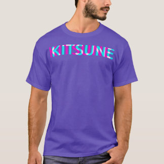 Kitsune Fox Japans Glitch Anime Esthetiek Vaporw T-shirt