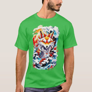 Kitsune fox Japanse golf T-shirt