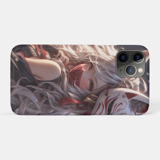 Kitsune Fox Mask Samurai Girl Japans Case-Mate iPhone Case (Achterkant (horizontaal))