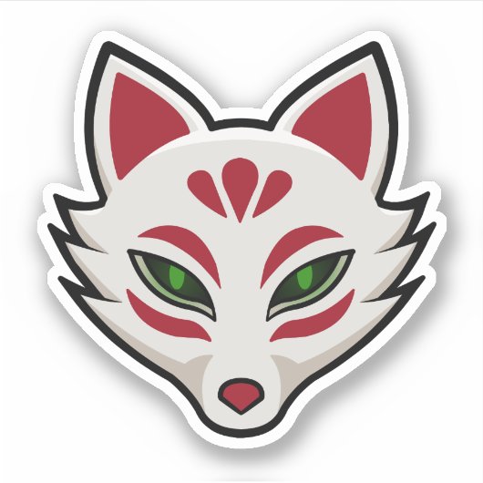 Kitsune Fox Mask Sticker (Voorkant)