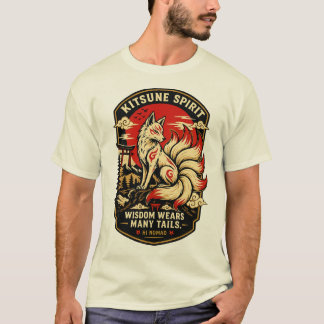 Kitsune-geest – Japanse Vos Yokai Vintage Mytholog T-shirt