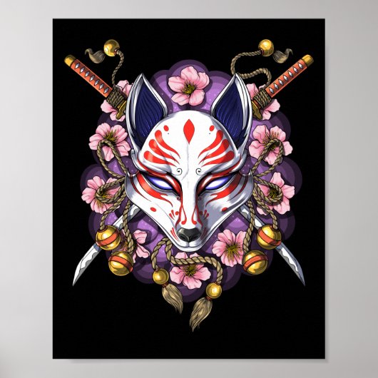 Kitsune Japans fox-masker Poster (Voorkant)