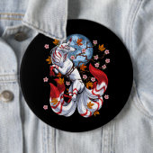 Kitsune Japanse Fox Ronde Button 6,0 Cm (In situ)