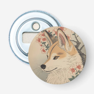Kitsune & kersenbloesem button flesopener