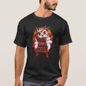 Kitsune Ninja Nine Tailed Fox Japanse Samurai Mann T-shirt (Voorkant)