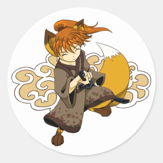 Kitsune Samurai Stickers (Voorkant)