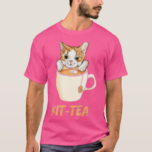 KitTea Drinker Cute Kat Teacup Kitten Funny Cat T-shirt