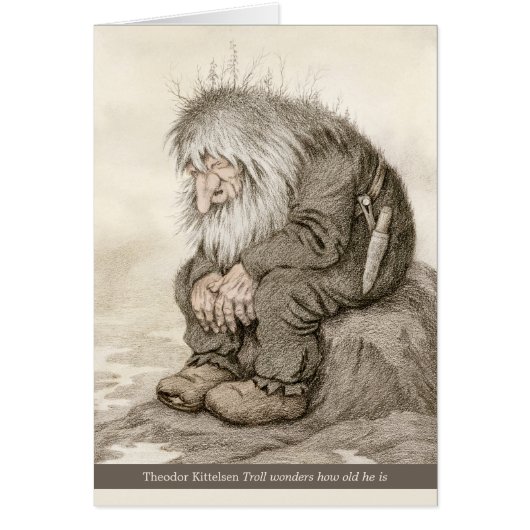 Kittelsen Troll vraagt zich af hoe oud hij CC0231- (Voorkant)