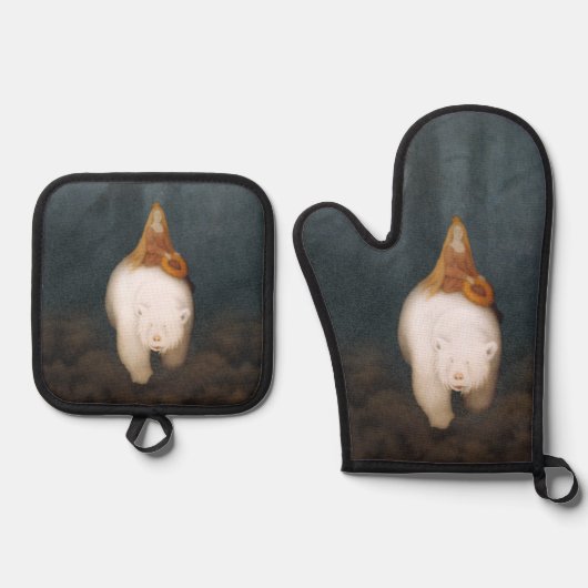 Kittelsen White-Beer King Valemon Ovenwant & Pannenlap Set (Voorkant)