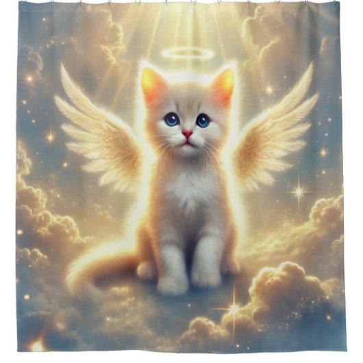 Kitten Angel Douchegordijn (Voorkant)