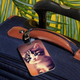 Kitten Art Bagagelabel