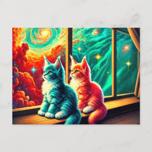 Kitten Art Briefkaart (Voorkant)