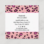 Kitten avec coeur crochet carré carte de visite (Dos)