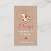 Kitten avec coeur crochet carte de visite fait mai (Devant)