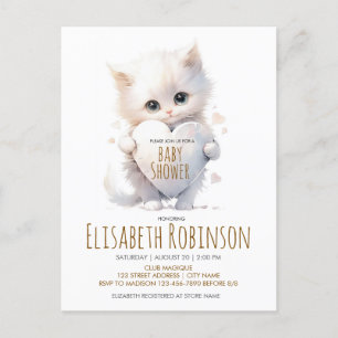 Kitten Baby shower gepersonaliseerde uitnodiging