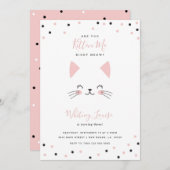 Kitten Birthday Party-uitnodigingen Kaart (Voorkant / Achterkant)