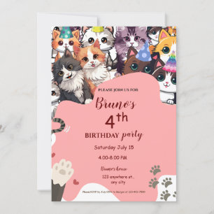 Kitten Birthday Uitnodiging