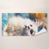 Kitten blanc (Serviette de bain)