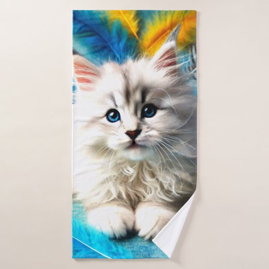 Kitten blanc (Serviette de bain)