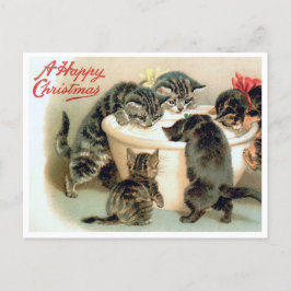  kitten Briefkaart - Schattigee kerstkatten