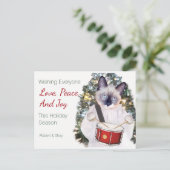 Kitten Carol Christmas Briefkaart (Staand voorkant)