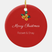 Kitten Carol Personalized Holiday Ornament (Achterkant)