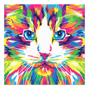 Kitten Cat Face Prismatic Design-21908 Foto Afdruk