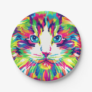 Kitten Cat Face Prismatic Design-21908 Papieren Bordje