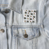 Kitten Cat Meow Square Button (In situ)